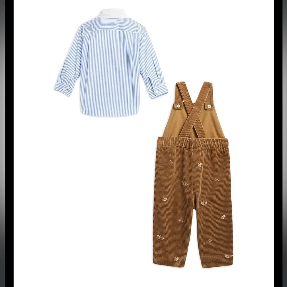 NWT Ralph Lauren Shirt & Corduroy Overall Holidays Special Occasion Classic